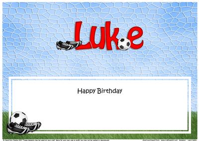 Large Dl Birthday Luke Football Insert