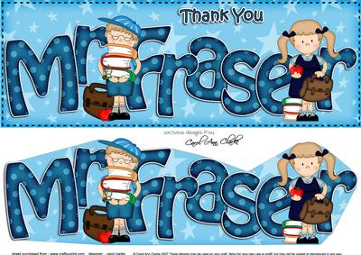 Large Dl Boyz Girlz Thank You Mr Fraser 3D Decoupage