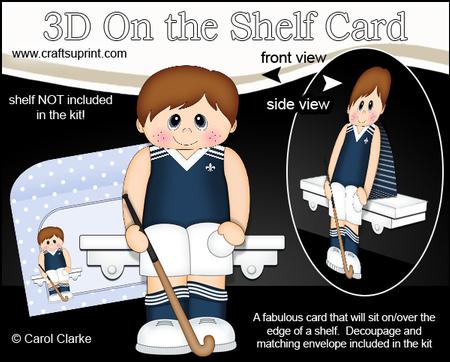 3D on the Shelf Card Kit - Little Hockey Player Cody