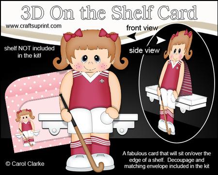 3D on the Shelf Card Kit - Little Hockey Player Erin