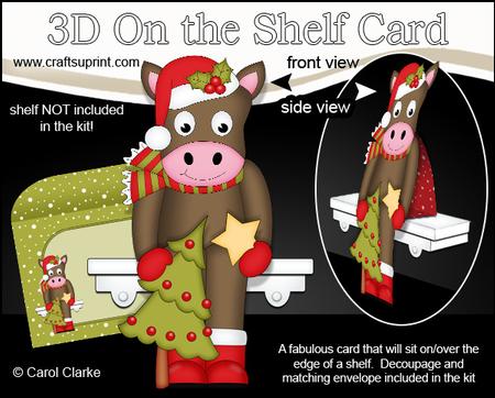 3D on the Shelf Card Kit - Christmas Gigi the Horse