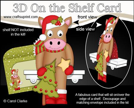 3D on the Shelf Card Kit - Christmas Gigi the Horse