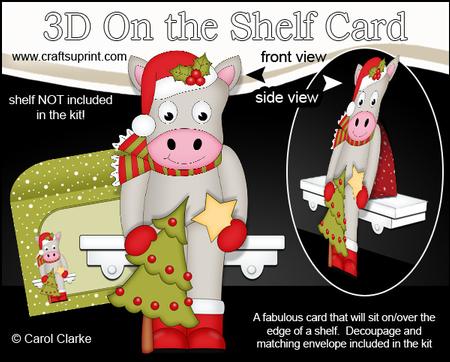 3D on the Shelf Card Kit - Christmas Gigi the Horse