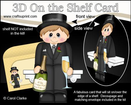 3D on the Shelf Card Kit - Champagne Celebrations Tristan