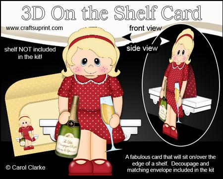 3D on the Shelf Card Kit - Champagne Celebrations Edwina