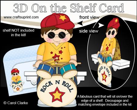 3D on the Shelf Card Kit - Little Rock Drummer Dave