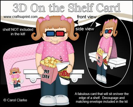 3D on the Shelf Card Kit - 3D Film Night Lily