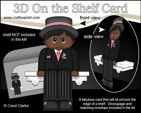 3D on the Shelf Card Kit - Ethnic Bridegroom/prom Boy Xavier