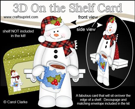 3D on the Shelf Card Kit - Mack the Snowman