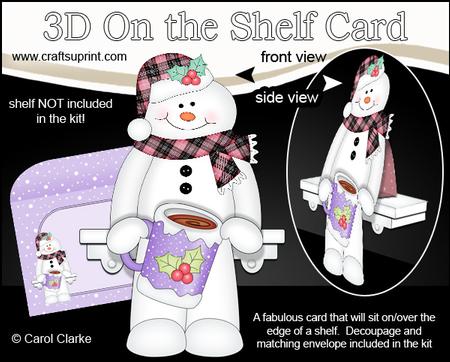 3D on the Shelf Card Kit - Mack the Snowman