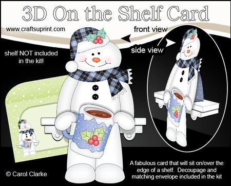 3D on the Shelf Card Kit - Mack the Snowman