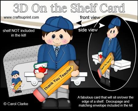 3D on the Shelf Card Kit - Little Schoolboy Logan
