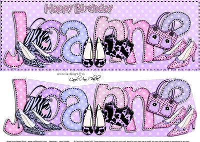 Lge Dl Birthday Joanne Shoes & Handbags 3D Decoupage