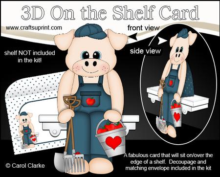 3D on the Shelf Card Kit - Little Pig Ziggy Piggy