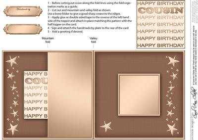Birthday Cousin No-hole Fold Back Card
