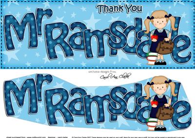 Large Dl Girlz Thank You Mr Ramsdale 3D Decoupage