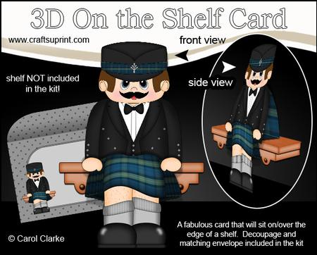 3D on the Shelf Card Kit - Little Scotsman Fraser in Kilt