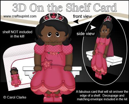 3D on the Shelf Card Kit - Little Ethnic Princess Kesia