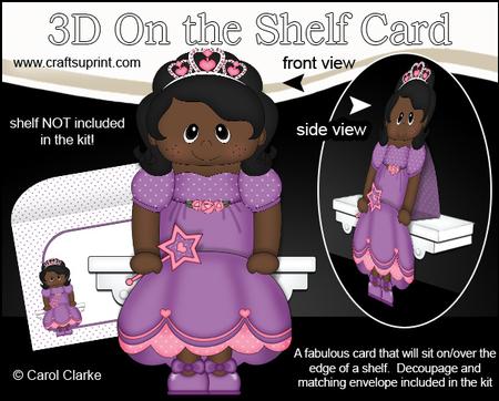 3D on the Shelf Card Kit - Little Ethnic Princess Quanda