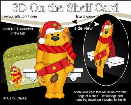 3D on the Shelf Card Kit - Christmas Lloyd Lion