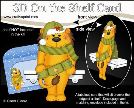 3D on the Shelf Card Kit - Christmas Lloyd Lion