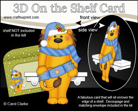 3D on the Shelf Card Kit - Christmas Lloyd Lion
