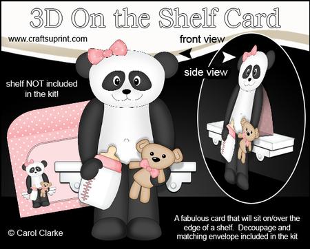 3D on the Shelf Card Kit - New Baby Panda Su Ling
