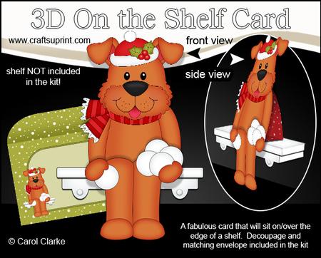 3D on the Shelf Card Kit - Christmas Rusty Dog