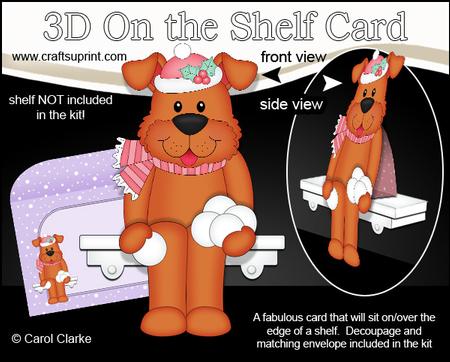 3D on the Shelf Card Kit - Christmas Rusty Dog