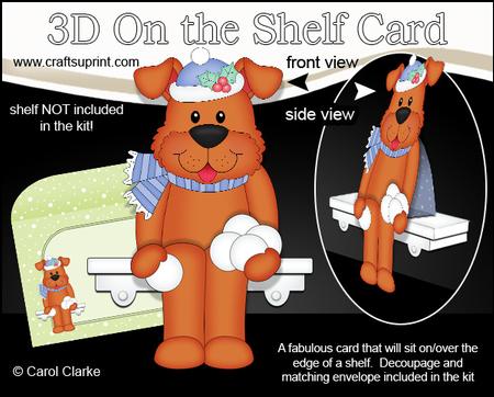 3D on the Shelf Card Kit - Christmas Rusty Dog