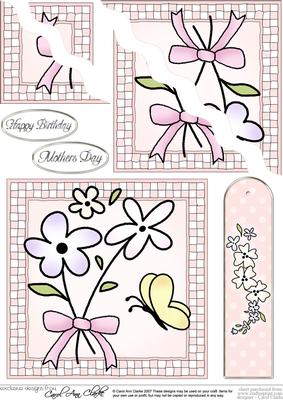Flowers and Butterfly Quick Card Wavy Corner Side Stacker