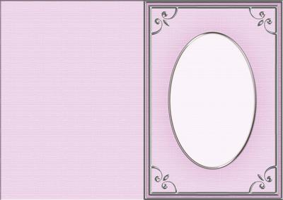 A5 'silver Metallic Frame' Card Front or Insert