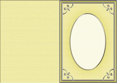 A5 'silver Metallic Frame' Card Front or Insert