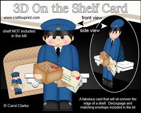 3D on the Shelf Card Kit - Little Postman Norman