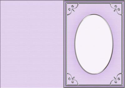 A5 'silver Metallic Frame' Card Front or Insert