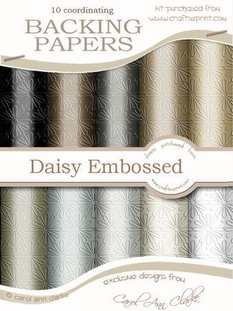 'daisy Embossed' Backing Paper Kit