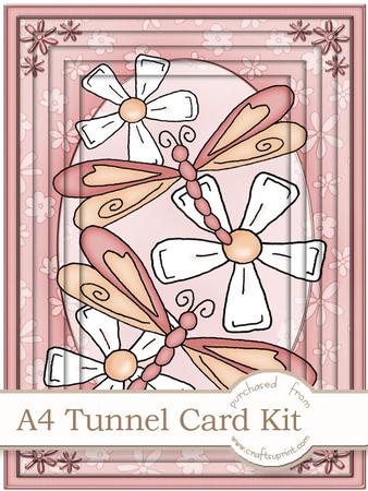 A4 Dreamy Dragonflies in Apricot Tunnel Card Kit