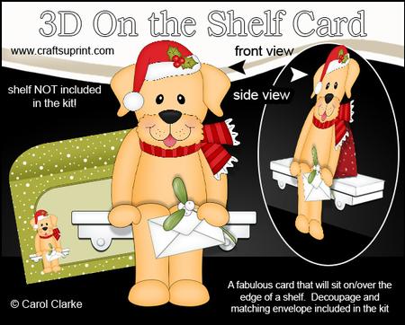 3D on the Shelf Card Kit - Christmas Little Dog Sunny