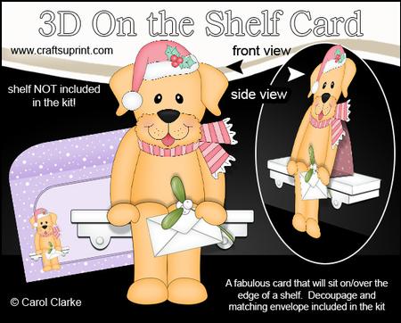 3D on the Shelf Card Kit - Christmas Little Dog Sunny