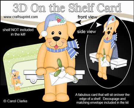 3D on the Shelf Card Kit - Christmas Little Dog Sunny
