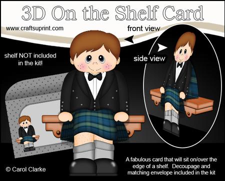 3D on the Shelf Card Kit - Little Scotsman Lachlan in Kilt