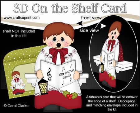 3D on the Shelf Card Kit - Christmas Little Choirboy