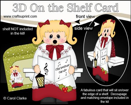 3D on the Shelf Card Kit - Christmas Little Choirgirl