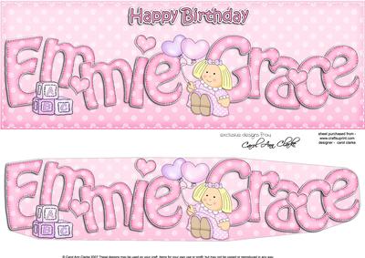 Large Dl Birthday Emmie Grace Teddies 3D Decoupage