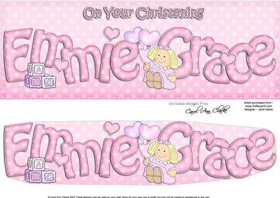 Large Dl Christening Emmie Grace Teddies 3D Decoupage