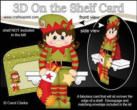 3D on the Shelf Card Kit - Christmas Little Elf