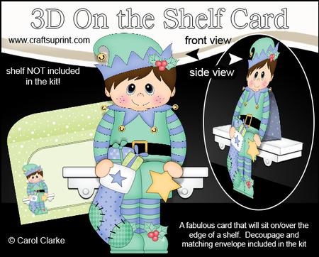3D on the Shelf Card Kit - Christmas Little Elf