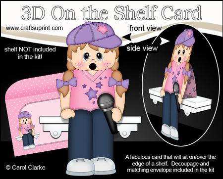 3D on the Shelf Card Kit - Little Microphone Girl Diana