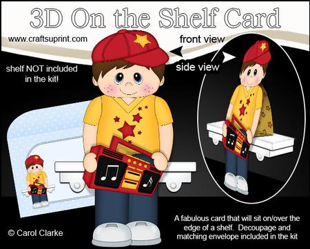 3D on the Shelf Card Kit - Little Boombox Boy Finley
