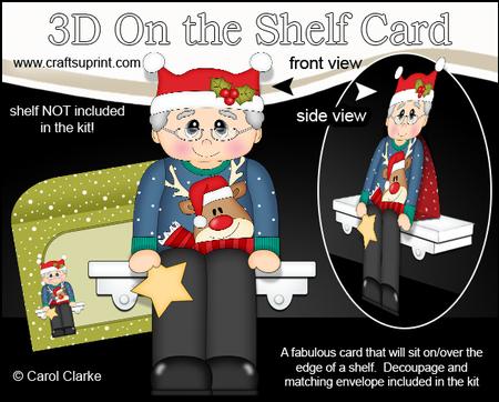 3D on the Shelf Card Kit - Christmas Jumper Old Man